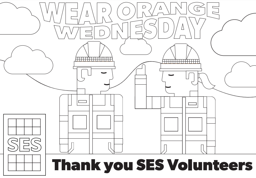 Thank you SES Volunteers colouring sheet