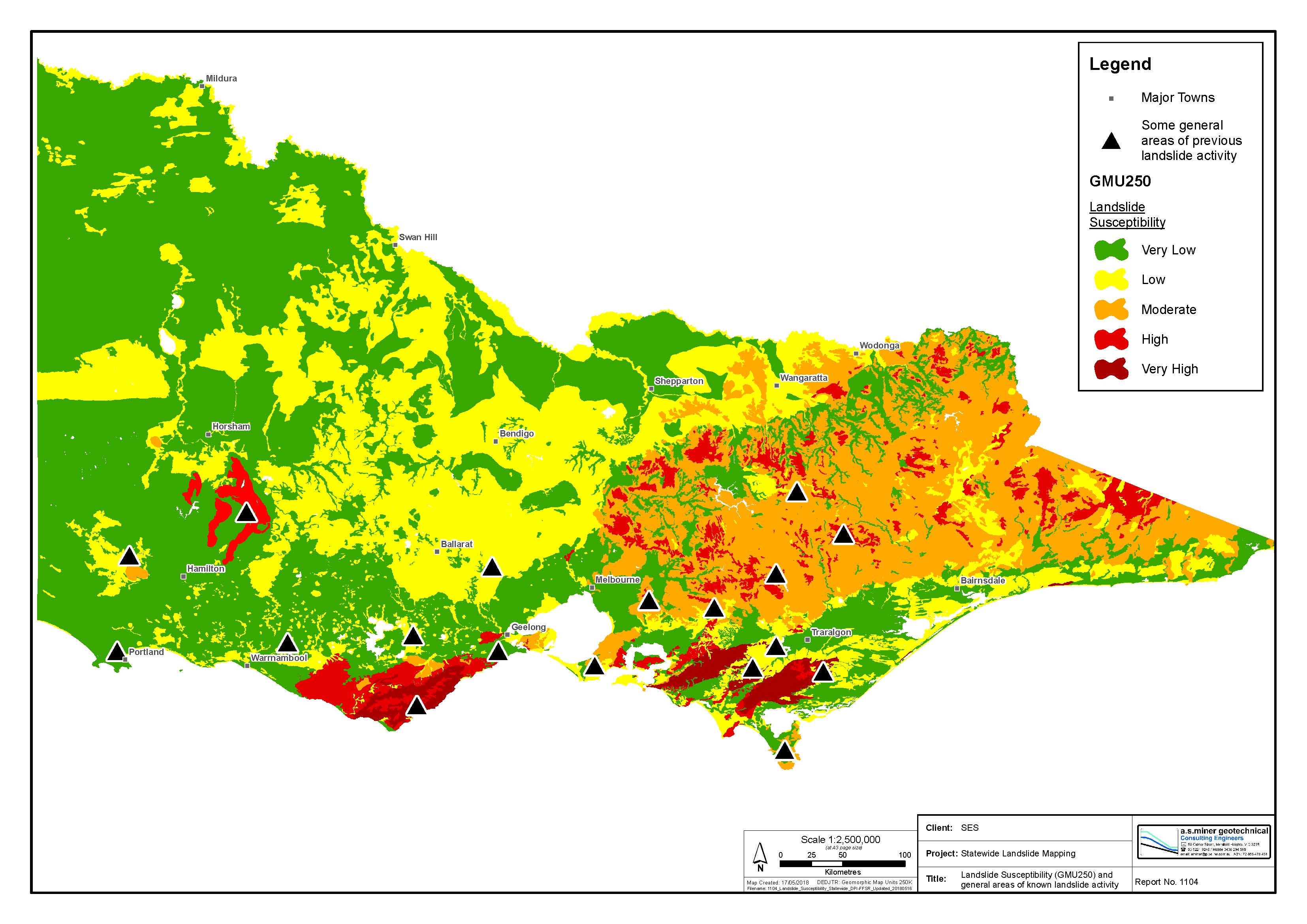 Victoria landslide activity map